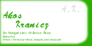 akos kranicz business card